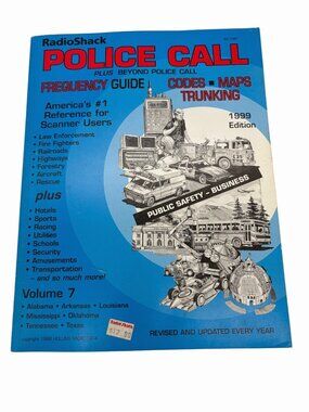1999 Radio Shack Police Call Plus Vol 7 Scanner Frequency Guide Trunking Scanner